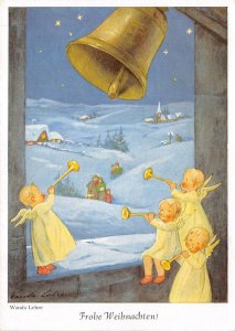 lot390 Angels and bells Merry Christmas Wanda Lehre illustration Munchen Germany