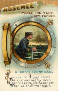 BB London Postcard E 57 Absence Makes Heart The Grow Fonder Christmas Sailor