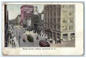 1909 Trolley Car South Salina Street Syracuse NY Biglerville PA Postcard