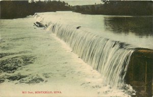 c1910 Postcard; Mill Dam Spillway, Monticello IA Jones County Unposted