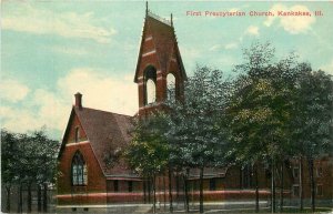 Illinois Kankakee 1sst Presbyterian Church  Postcard 22-7696