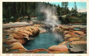 Vintage Postcard 1920's Oblong Geyser Crater Yellowstone National Park Wyoming