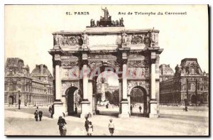 Old Postcard Paris Arc de Triomphe du Carrousel
