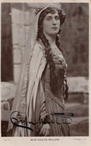 Evelyn Millard Actress Antique Hand Signed Photo Postcard Autograph