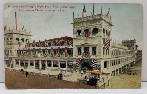 Atlantic City NJ Entrance to Young's New Pier, Amusement Place 1909 Postcard B18