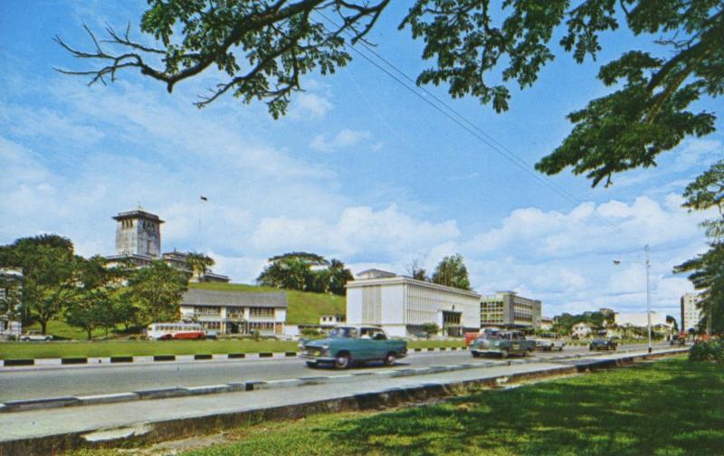 Street Scene Johore Johor Bahru Malaysia Old Cars Vintage Unused Postcard D26