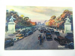 Vintage Postcard Les Jolis Coins De Paris Ave Des Champs-Elysees France PATRAS