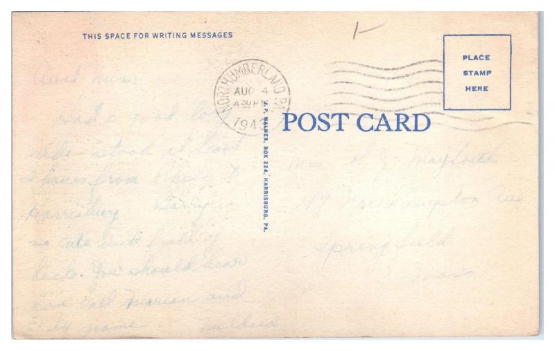 1943 Mary M. Packer Hospital, Sunbury, PA Postcard