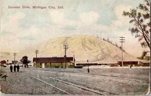 View of Hoosier Slide, Michigan City IN Vintage Postcard H63