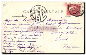 Postcard Old Ship Boat Touraine MM in bad weather