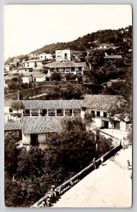 Mexico View Of Homes Taxo Gro. Real Photo Postcard C35