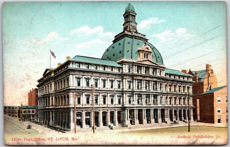 Post Office Saint Louis Missouri MO Avenue Street View Mainroad Postcard