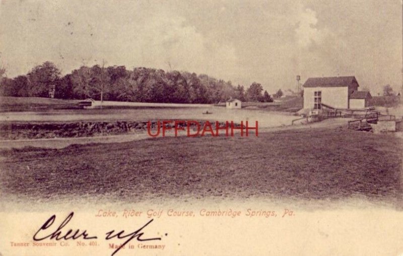 pre-1907 LAKE, RIDER GOLF COURSE, CAMBRIDGE SPRINGS, PA 1906