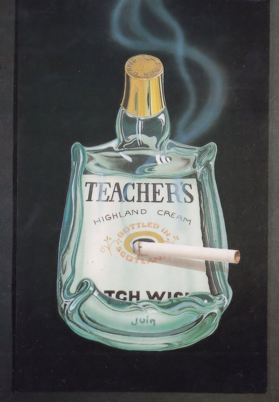 Teachers Highland Cream Scotch Whisky Ashtray Postcard