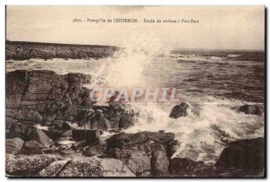 Old Postcard Presqu island of Quiberon study rocks at Port Bara