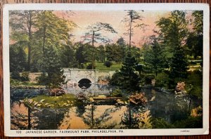 Vintage Postcard 1926 Japanese Garden, Fairmount Pk, Philadelphia, Pennsylvania