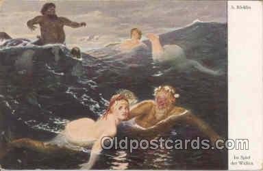 Artist Bocklin, Mermaid, Mermaids Artist Bocklin Unused 