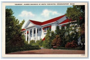 c1940s Seawood Summer Residence Of Booth Tarkington Maine ME Unposted Postcard