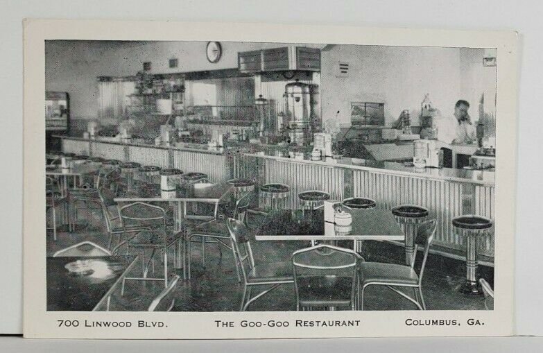 Columbus GA THE GOO-GOO RESTAURANT Interior & Host 1945 to Norfolk Postcard Q16
