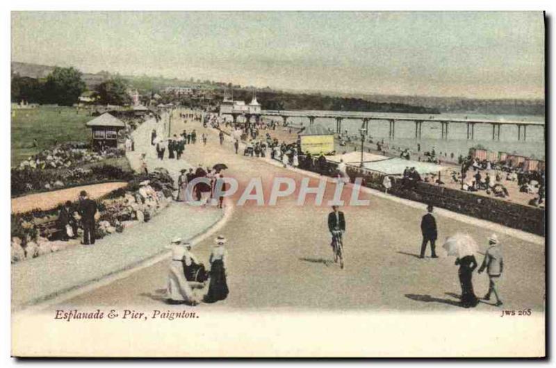 Postcard Old Pier Paignton Esplanade &