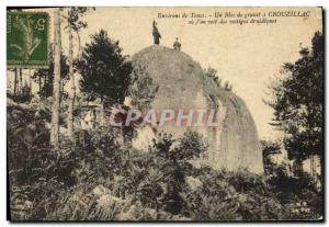 Old Postcard Dolmen Megalith surroundings Tence A granite block Crouzillac Re...