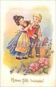 Old Postcard Happy Mother feast