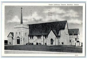 Stockton Illinois IL Postcard Christ Lutheran Church Exterior Scene 1972 Vintage