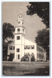 c1940's First Parish Unitarian Church, Kennebunk Maine ME Vintage Postcard 