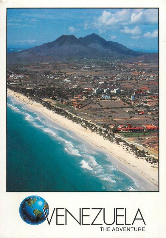 Venezuela Playa El Agua Beach aerial view Margarita Island