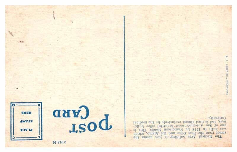 Postcard BUILDING SCENE San Antonio Texas TX AP9094