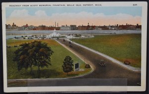 Detroit, MI - Roadway from Scott Memorial Fountain, Belle Isle - 1928