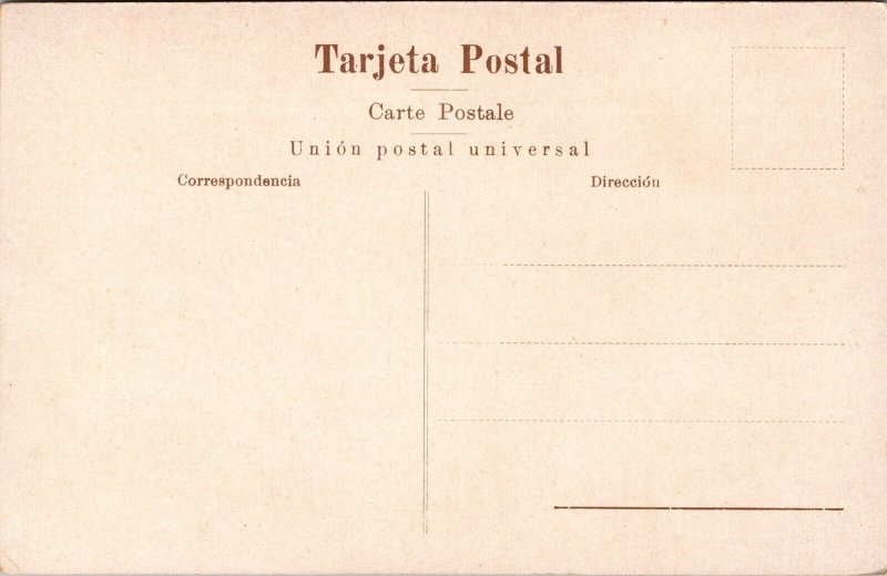 Vtg Estacion del Ferro Carril Railway Station 1910s Old View Postcard