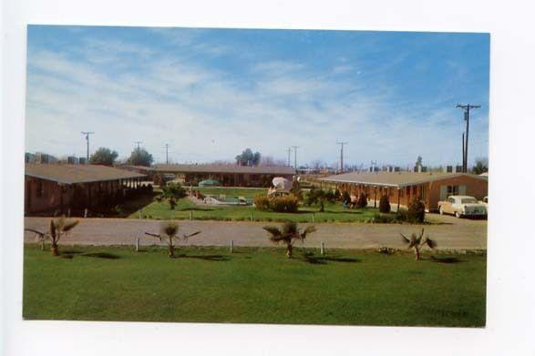 Scottsdale AZ Pool Motel Old Cars Postcard