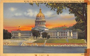 West Virginia State Capitol and Kanawha River, Charleston, WV