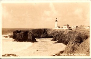 RPPC Yaquina Head Light House Newport OR c1939 Vintage Postcard V57