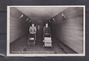 NETHERLANDS, ROTTERDAM, MAASTUNNEL, PEDESTRIANS, PRAMS, c1950 ppc.