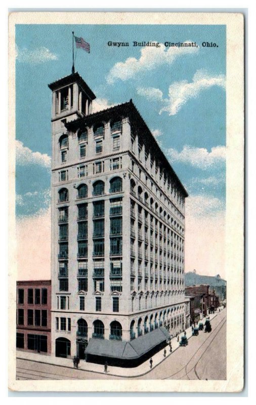 CINCINNATI, OH Ohio~ Street Scene GWYNN BUILDING c1910s Hamilton County Postcard