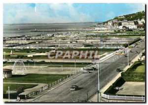 Modern Postcard Deauville Calvados La Plage Fleurie overall view of the Espla...