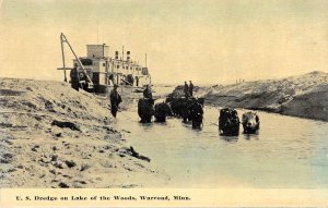 Gold Dredge, Lake of the Woods, Warroad, Minnesota Mining 1910s Antique Postcard