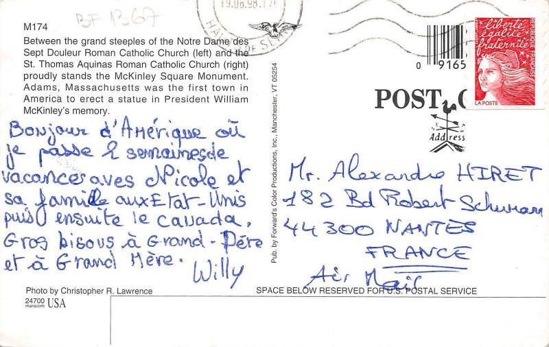 BF1367 Mckinley square monument   Massachusetts usa