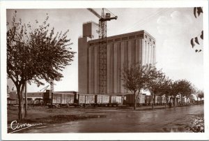 postcard rppc Morocco - Port Lyautey - docks - silos