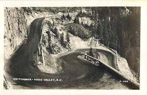 Highway Switchback, Yoyo Valley, BC, British Columbia, Real Photo