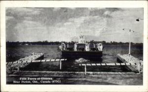 Free Ferry Boat at Glenora Ontario Near Pictou Old Postcard