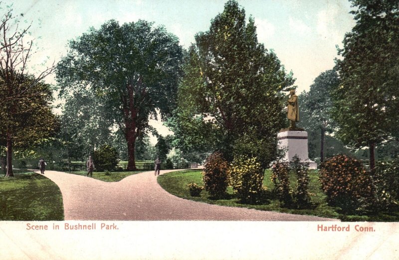 Vintage Postcard Dazzling Scene In Bushnell Park Landmark Hartford Connecticut