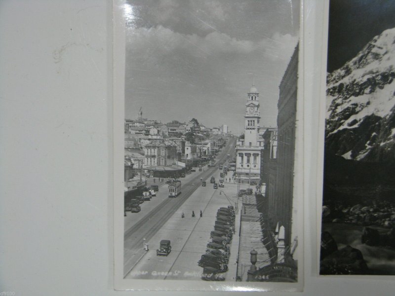 New Zealand Set of 12 RPPC 1930's Cars Trolleys Auckland Scenes Streets Tauranga