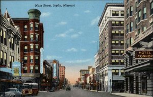 Joplin Missouri MO Main Street Bus Street Scene Vintage Postcard