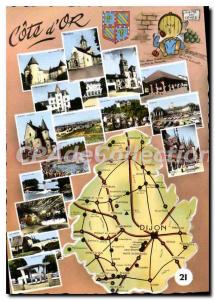 Postcard Modern tourist map Cte d'Or