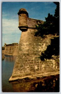 Military~St Augustine Florida~Walls Of Fort Castillo De San Marco~Vtg Postcard