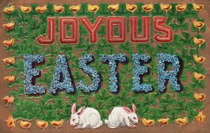 Vintage Postcard 1910's Joyous Eater Bunny Chicks Holiday Special Celebration