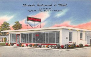 Pleasant Hill North Carolina Warren's Restaurant & Motel, Color Linen PC U6119